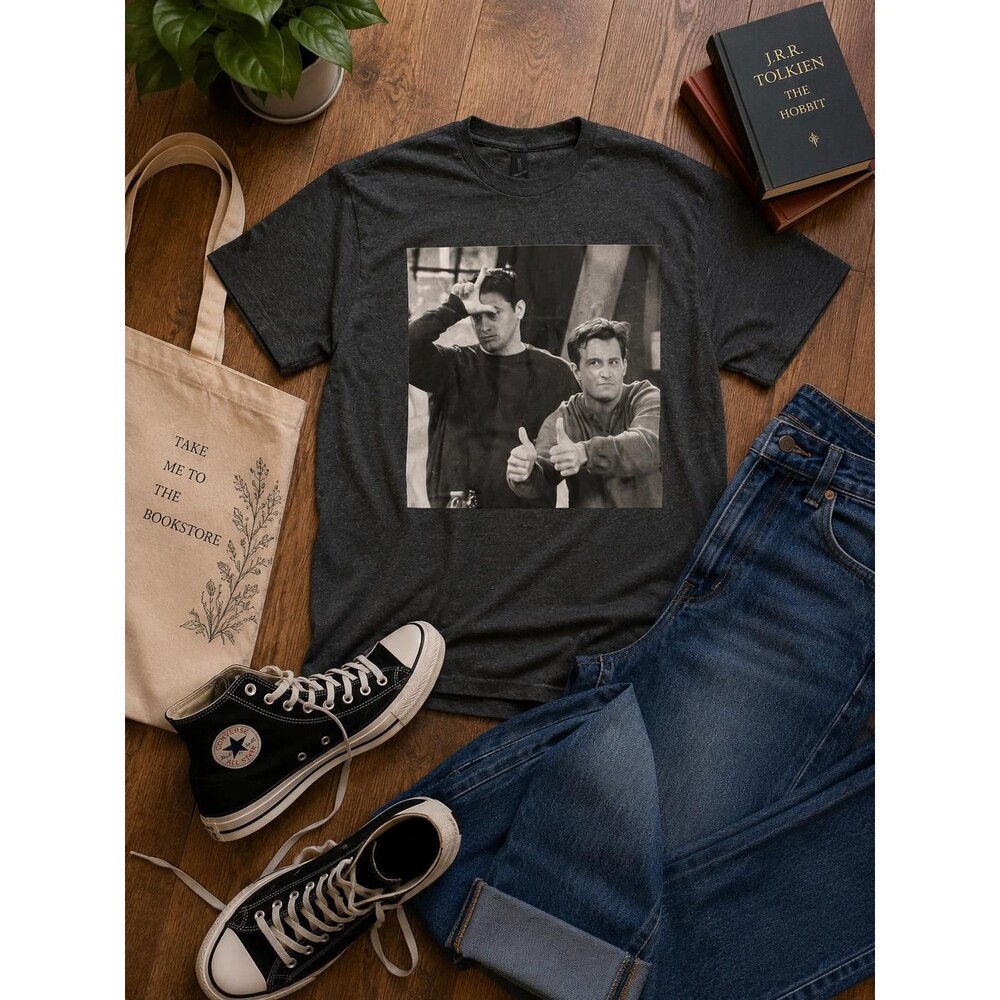 Friends Joey & Chandler Graphic Tee – Size Medium – Funny 90s TV Shirt